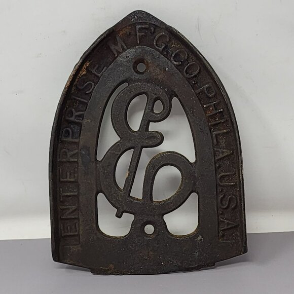 Vintage Enterprise MFG Co. Phil USA Cast Iron Trivet - Picture 1 of 6